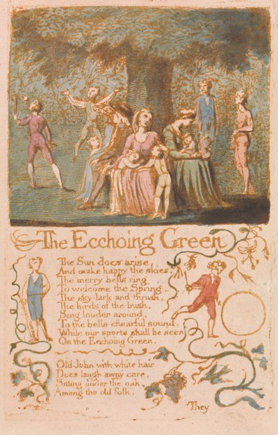The Ecchoing Green, plate 10 from Songs of Innocence, 1789 by William Blake